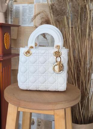 Сумка christian dior lady d-lite mini white5 фото