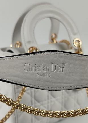 Сумка christian dior lady d-lite mini white8 фото