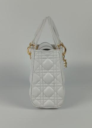 Сумка christian dior lady d-lite mini white7 фото