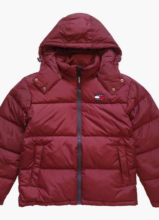 Пуховик tommy jeans alaska puffer jacket  burgundy