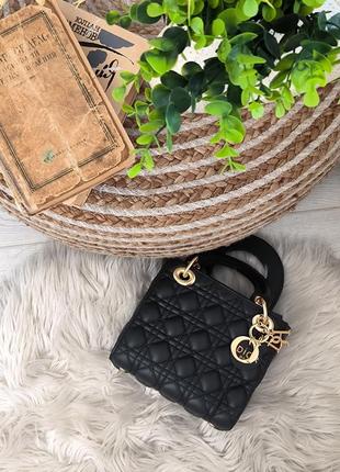 Сумка christian dior lady d-lite mini black8 фото