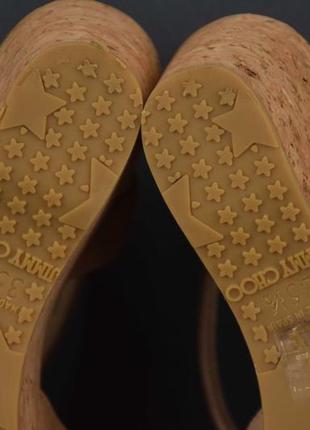 Jimmy choo cork босоножки сандалии женские кожаные брендовые. испания. оригинал. 34-35.5 р./22 см.8 фото