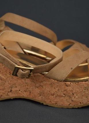 Jimmy choo cork босоніжки сандалі жіночі шкіряні брендові. іспанія. оригінал. 34-35.5 р./22 см.2 фото