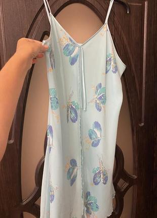 Шикарний, ніжно голубий, пенюар, з гарним принтом, з квітами, від дорогого бренду: c&a lingerie 👌