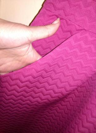 Стильное,фактурное,плотное,розовое (фото 3) платье с карманами,бол.18-20разм,primark3 фото