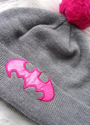 Стильная теплая шапка с бубенцом george batman batgirl3 фото