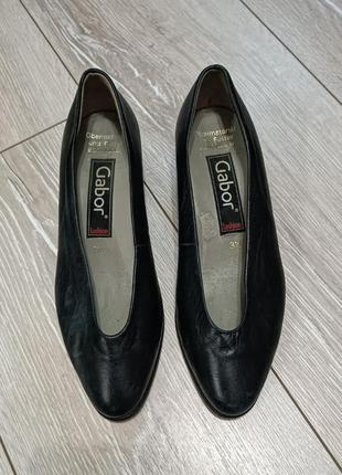 Туфли из натуральной кожи всемирно известного бренда gabor на маленьком каблуке2 фото