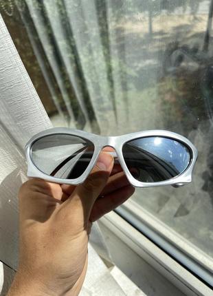 Сірі стильні окуляри в стилі y2k. нові
