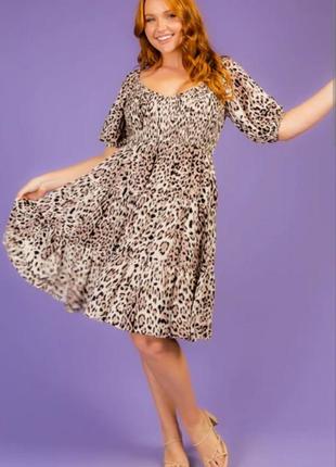 Платье леопардовый принт котон вискоза1 фото