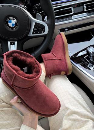 Шикарные зимние сапоги ugg в бордовом цвете /осень/зима/весна😍4 фото