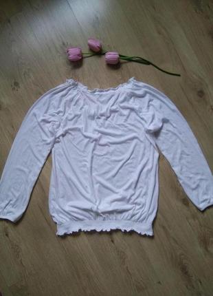 Базовый однотонный белый женский лонгслив tom tailor/трикотажная кофта реглан с длинными рукавами5 фото