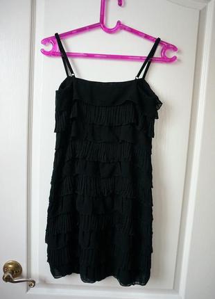 Платье с  воланами , плиссировкой / для вечеринок / сексуальное черное платье4 фото
