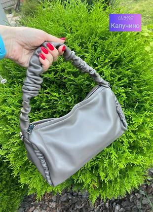 Женская,маленькая сумка на молнии, короткий и длинный ремень, мягкая экокожа3 фото