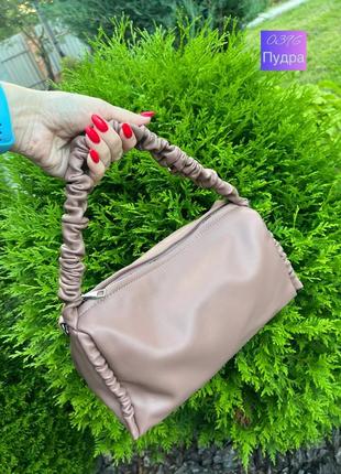 Женская,маленькая сумка на молнии, короткий и длинный ремень, мягкая экокожа6 фото