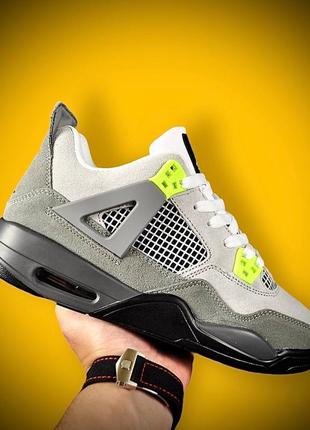 👟кроссовки мужские nike air jordan retro 4 gray👟