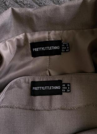 Костюм двойка юбка жакет пиджак мини кроп укороченный5 фото