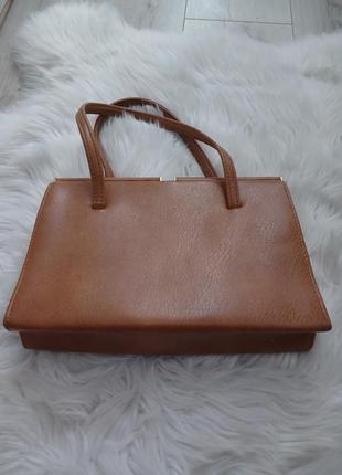 Эксклюзивный коричневый редикюль, винтажная кожаная сумка, редикюль, рыжая старинная сумочка2 фото