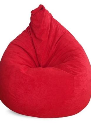 Красное кресло груша из велюра