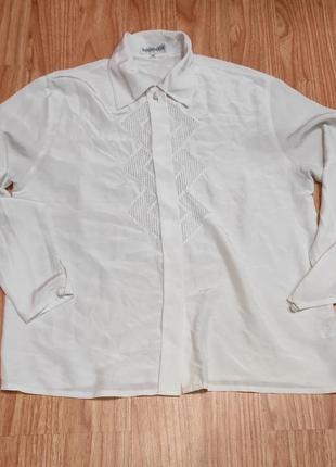 Блузка жіноча сорочка рубашка з довгим рукавом біла1 фото