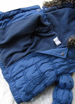 Стильная теплая куртка парка с капюшоном и рукавицами babaluno.2 фото