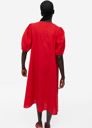 Платье из смесового льна с завязками от бренда h&m3 фото