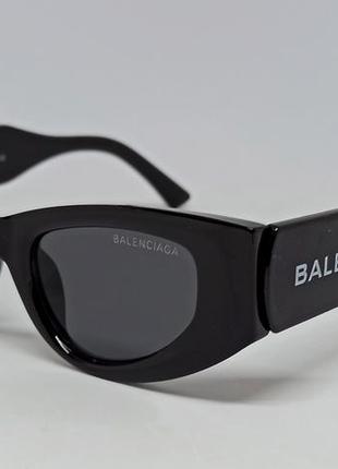 Очки брендовые женские солнцезащитные модные лисички черные