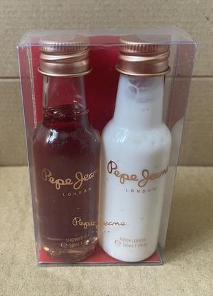 Pepe jeans for her набор (b/lot/50ml + sh/gel/50ml) гель для душа и лосьон для тела