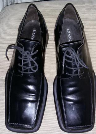 Шкіряні брендові туфлі belmondo розмір 44-44 1/2