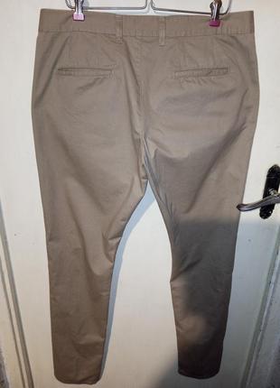 Натуральні-коттон,звужені штани-чиноси із защипами,на високу,великого розміру,унісекс?exsept2 фото