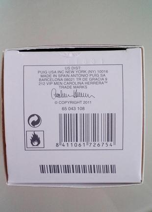 Carolina herrera 212 vip men gold💥оригинал 3 мл распив аромата затест