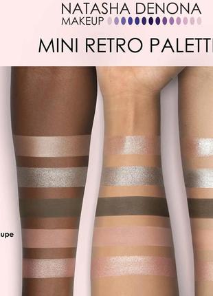 Natasha denona mini retro eyeshadow palette - палетка тіней, 4 гр.2 фото