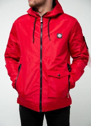 Куртка-ветровка мужская: красная, белая, черная, бежевая4 фото