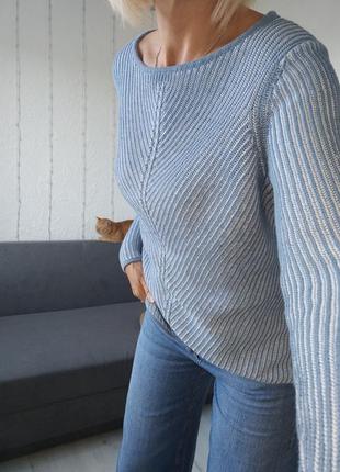 Брендова кофта светер з логотипом асиметрія оригінал котон5 фото