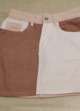 Джинсовая юбка в технике шиншворк nasty gal.