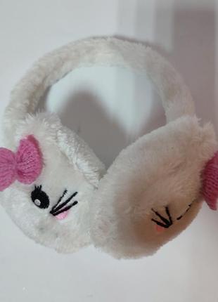 Меховые наушники кошечка теплые наушники