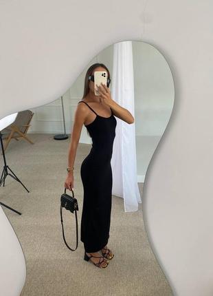 Сукня довга облягаюче плаття по фігурі довге до підлоги максі на бретелях пряме