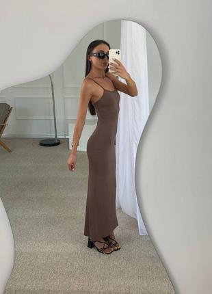 Сукня довга облягаюче плаття по фігурі довге до підлоги максі на бретелях пряме