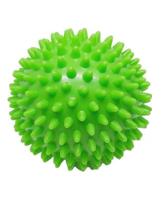 Массажный мяч для стоп и тела шипованный spiky ball 9 см зеленый1 фото