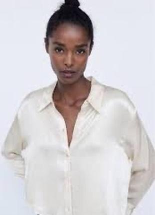 Вкорочена сатинова сорочка zara