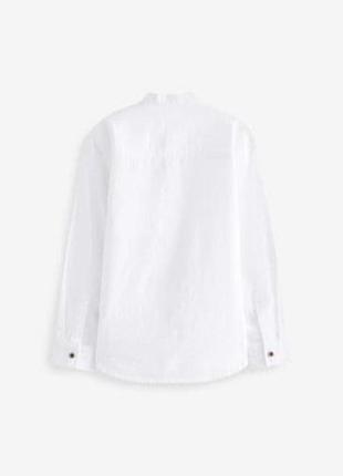 Next льняна біла рубашка/сорочка на хлопчиків 3-16років🤍2 фото
