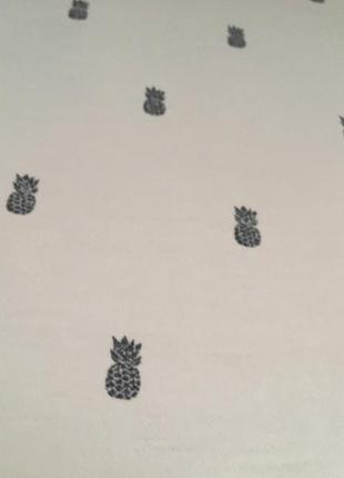 Супер футболка-поло белая с ананасами,primark small sтурция.