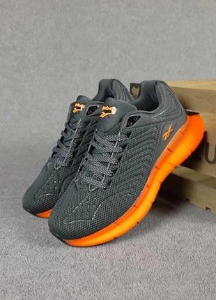 Мужские кроссовки reebok zig kinetica grey orange1 фото