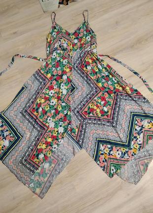 Стильный лёгкий сарафан платье клиньями из натуральной вискозы8 фото