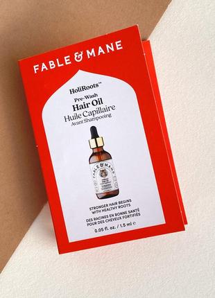 Поживне масло олійка для волосся fable & mane holiroots pre-wash hair oil