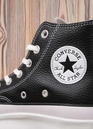 Кеди жіночі на платформі converse chuck 70 hi black\white2 фото