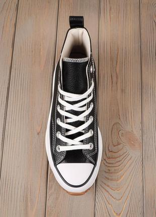 Кеди жіночі на платформі converse chuck 70 hi black\white5 фото