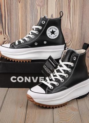 Кеди жіночі на платформі converse chuck 70 hi black\white