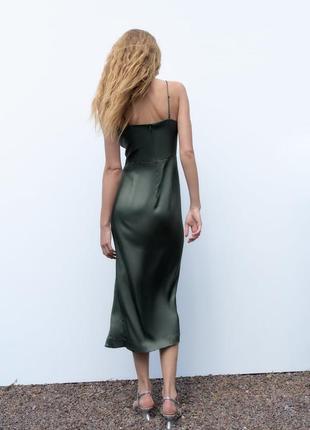 Неймовірно красиве сатинове плаття zara2 фото