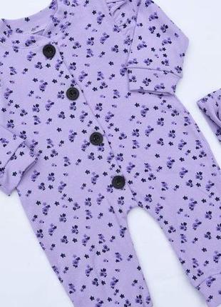 Костюм чоловічок для дівчаток із пов'язкою лавандового кольору 0-3, 3-6, 9-12 місяців туреччина