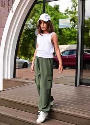 Брюки карго на девочку рост 140-170